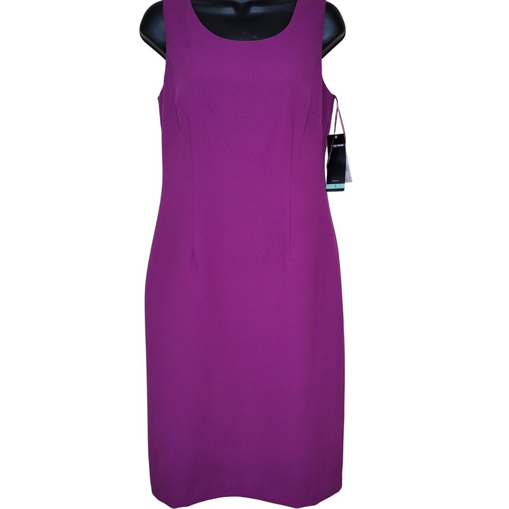 New DN Designs Raspberry Sheath Dress career Casual Knee wedding formal classic